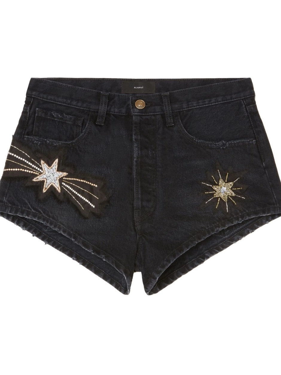 Affordable denim Alanui shorts The Women Wandering Star 0702